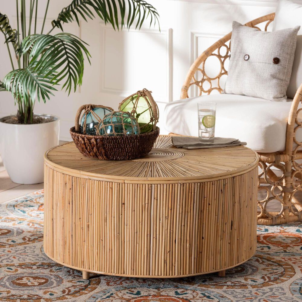 Baxton Studio Miami Coffee Table in Light Honey, , large
