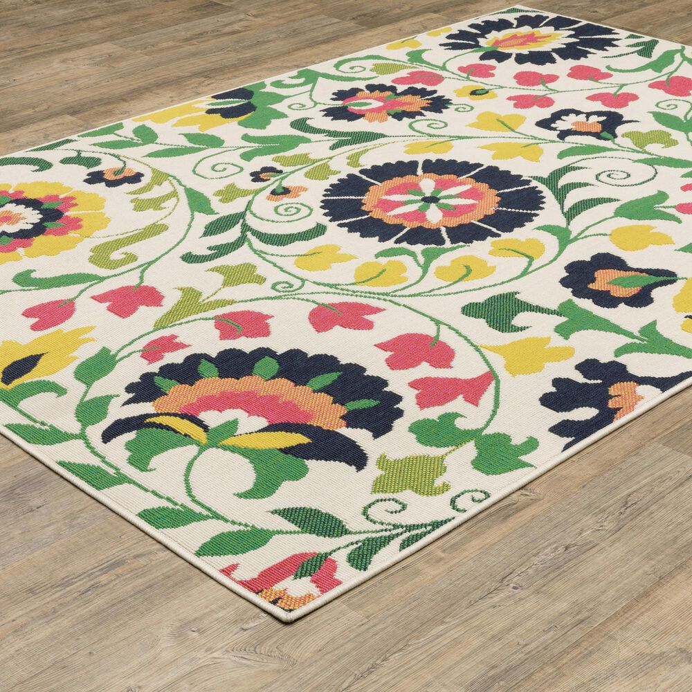Oriental Weavers Havana HAV10 Ivory and Multicolor 3'3" x 5' Indoor/Outdoor Area Rug, , large