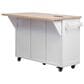 HOMLUX 56.5"" Kitchen Island with Drop Leaf in White and Natural, , large
