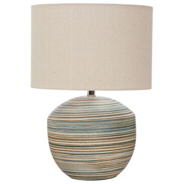 Teak Interiors Await Stoneware Table Lamp in Sand, , large