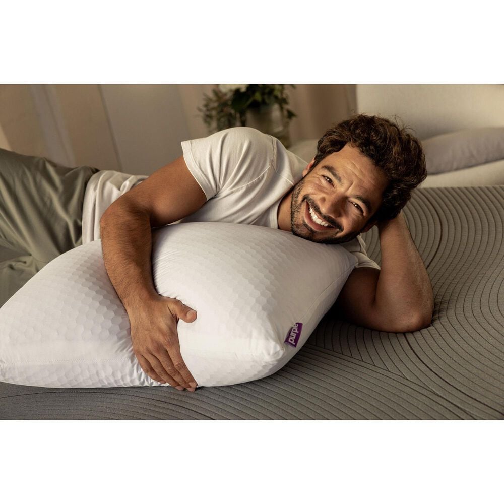 Purple Freeform King Pillow in White, , large