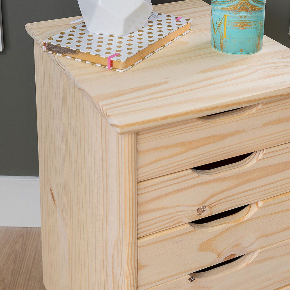 Linon Home Decor Cary 6-Drawer Rolling Cart in Unfinished, , large