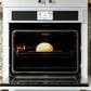 Cafe 30"" Built-In Convection Single Wall Oven with Brushed Bronze Handle in Matte White, , large