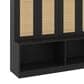 HOMLUX 6-Hook Hall Tree with 2-Rattan Doors in Black, , large