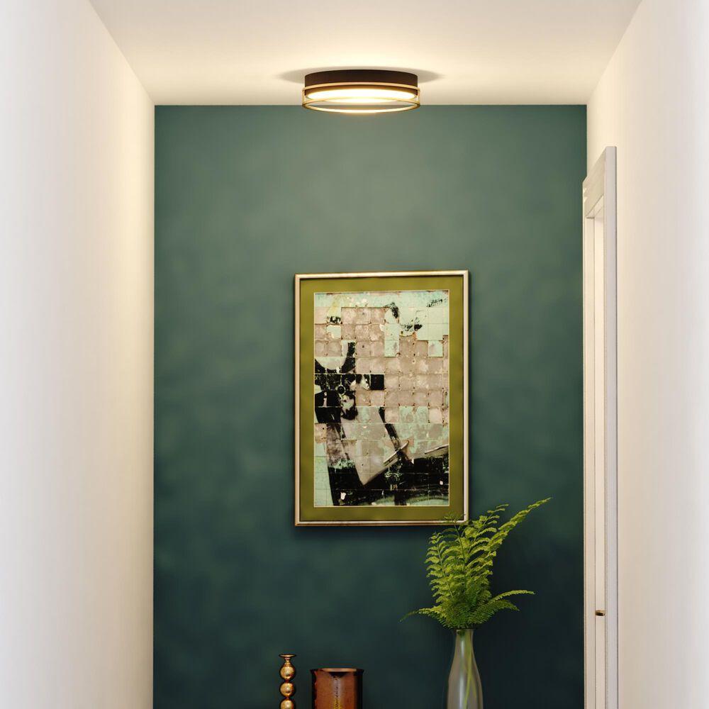 Vaxcel Northgate 16" 1-Light Flush Mount in Matte Black and Satin Gold, , large