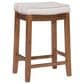 Linon Home Decor Claridge Counter Stool with Natural Cushion in Rich Brown, , large