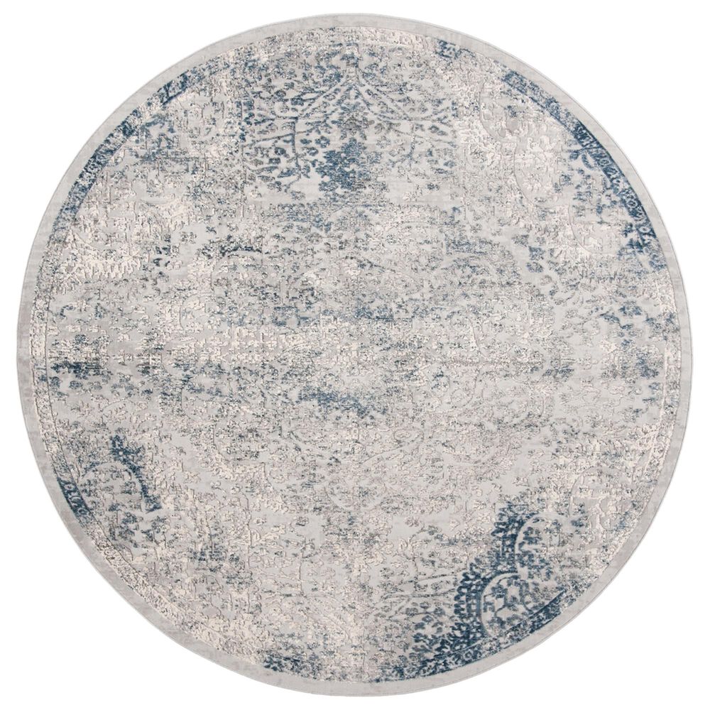 Safavieh Invista 6"7" Round Grey and Blue Area Rug, , large