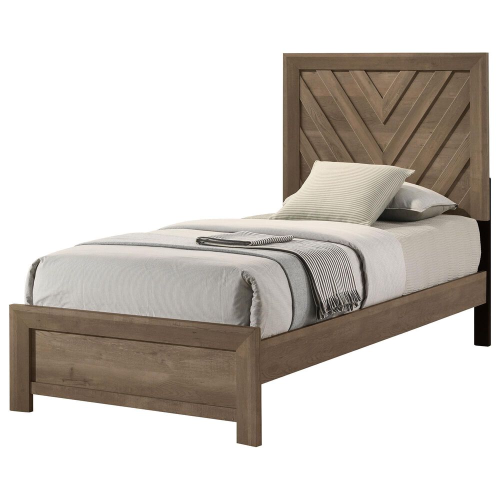 Crown Mark Valor 3-Piece Twin Bedroom Set in Light Brown, , large