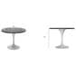 Leisuremod LeisureMod Verve Collection 36 Round Dining Table, White Base with Sintered Stone Grey Top, , large