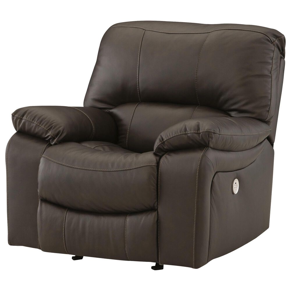 Ashley Leesworth Power Reclining Sofa and Recliner Set in Dark Brown, , large