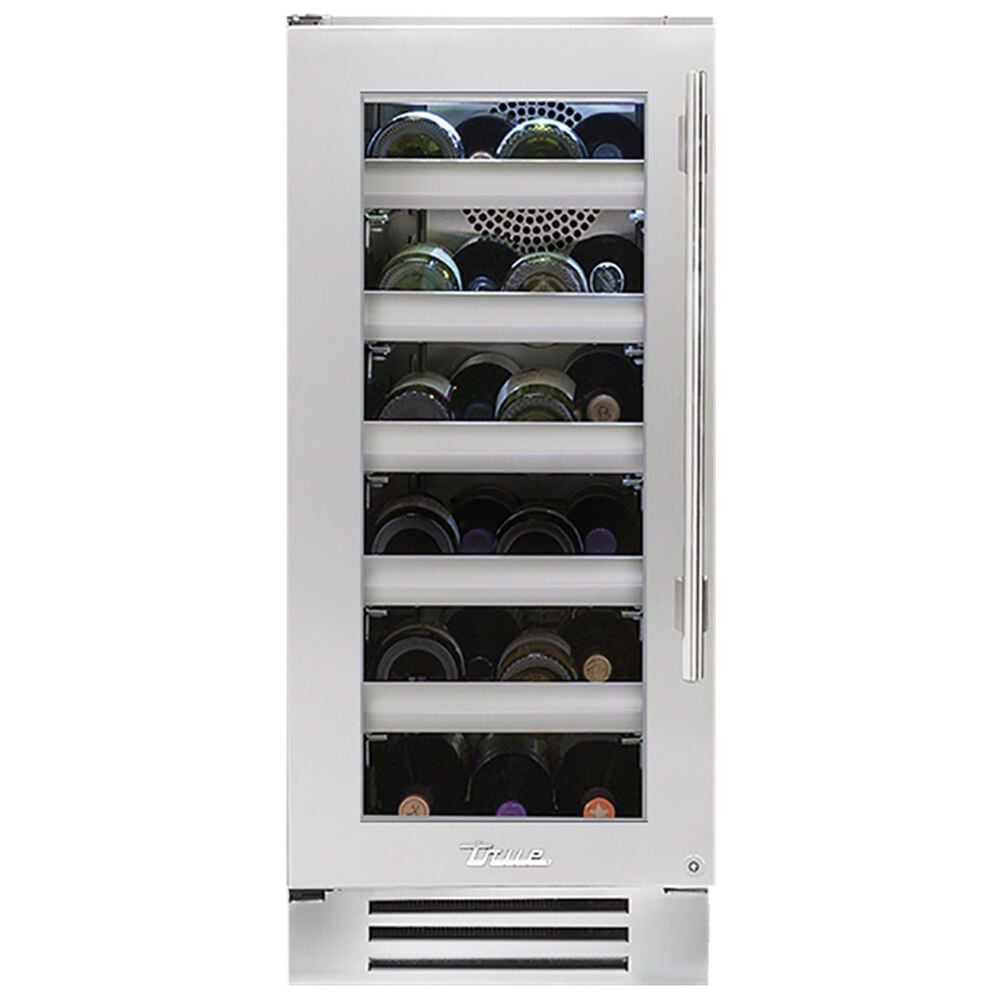 True Residential 3.1 Cu. Ft. Undercounter Wine Cabinet with Left Hinge and Glass Door in Stainless Steel, , large