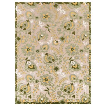 Nourison Aloha ALH17 12" x 15" Ivory and Green Indoor/Outdoor Area Rug, , large