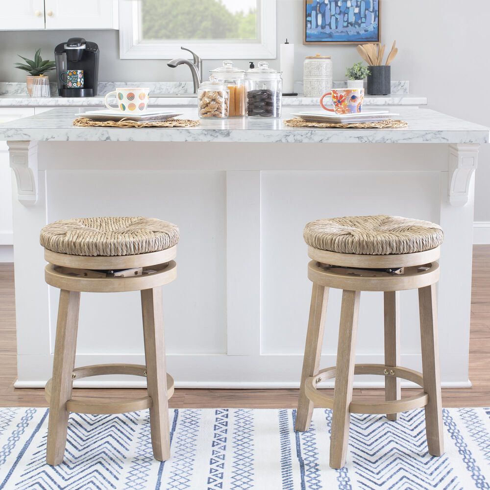 Linon Home Decor Morgan Swivel Counter Stool in Natural, , large