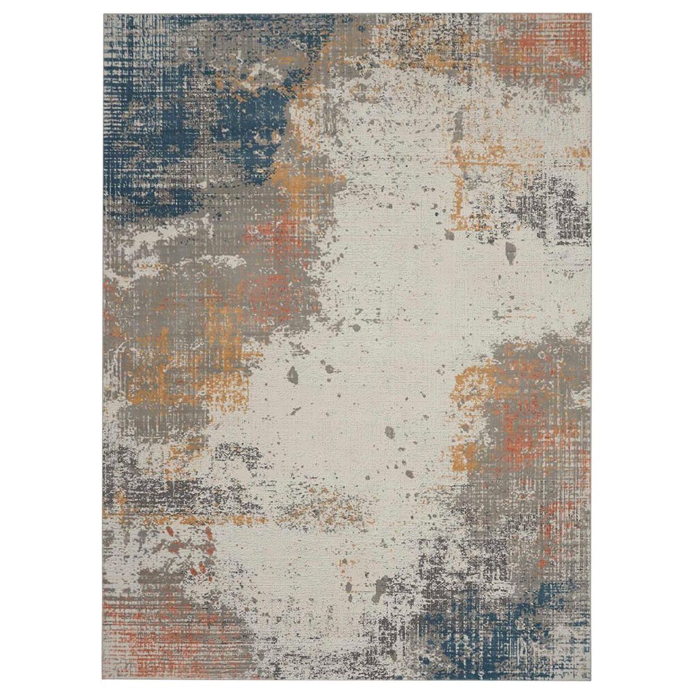 Nourison Rustic Textures RUS13 Grey and Blue 9"3" x 12"9" Area Rug, , large