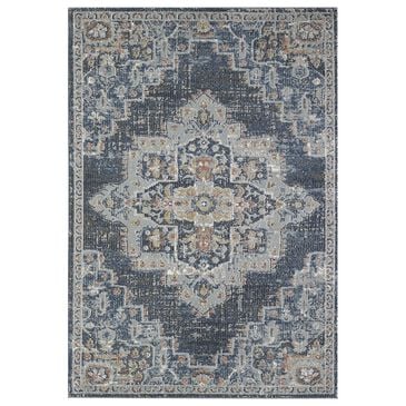 Central Oriental Orient Dorcie 6"7" x 9"2" Blue and Dark Grey Area Rug, , large