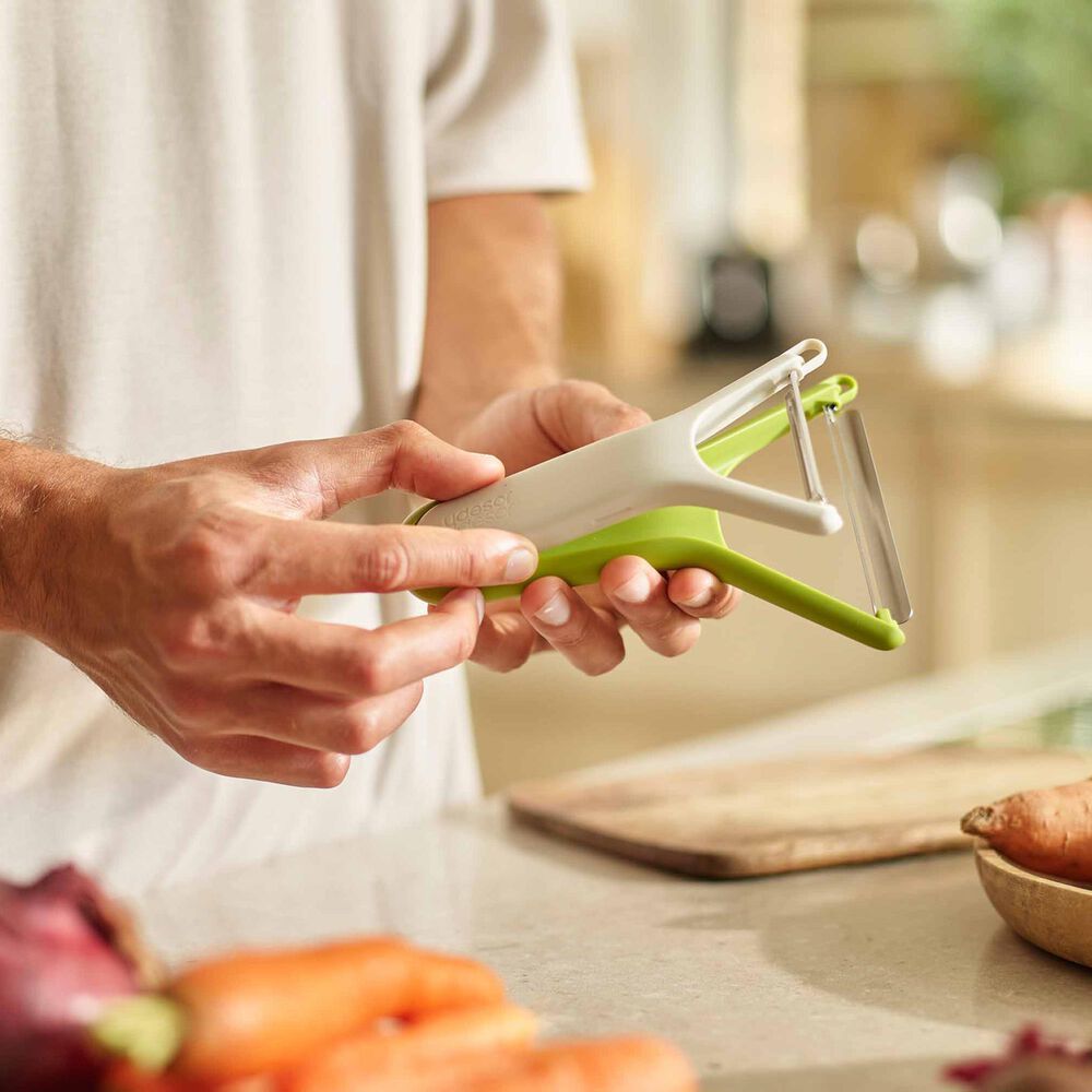 Joseph Joseph Nest 2-Piece Peeler Set in Stone and Green, , large