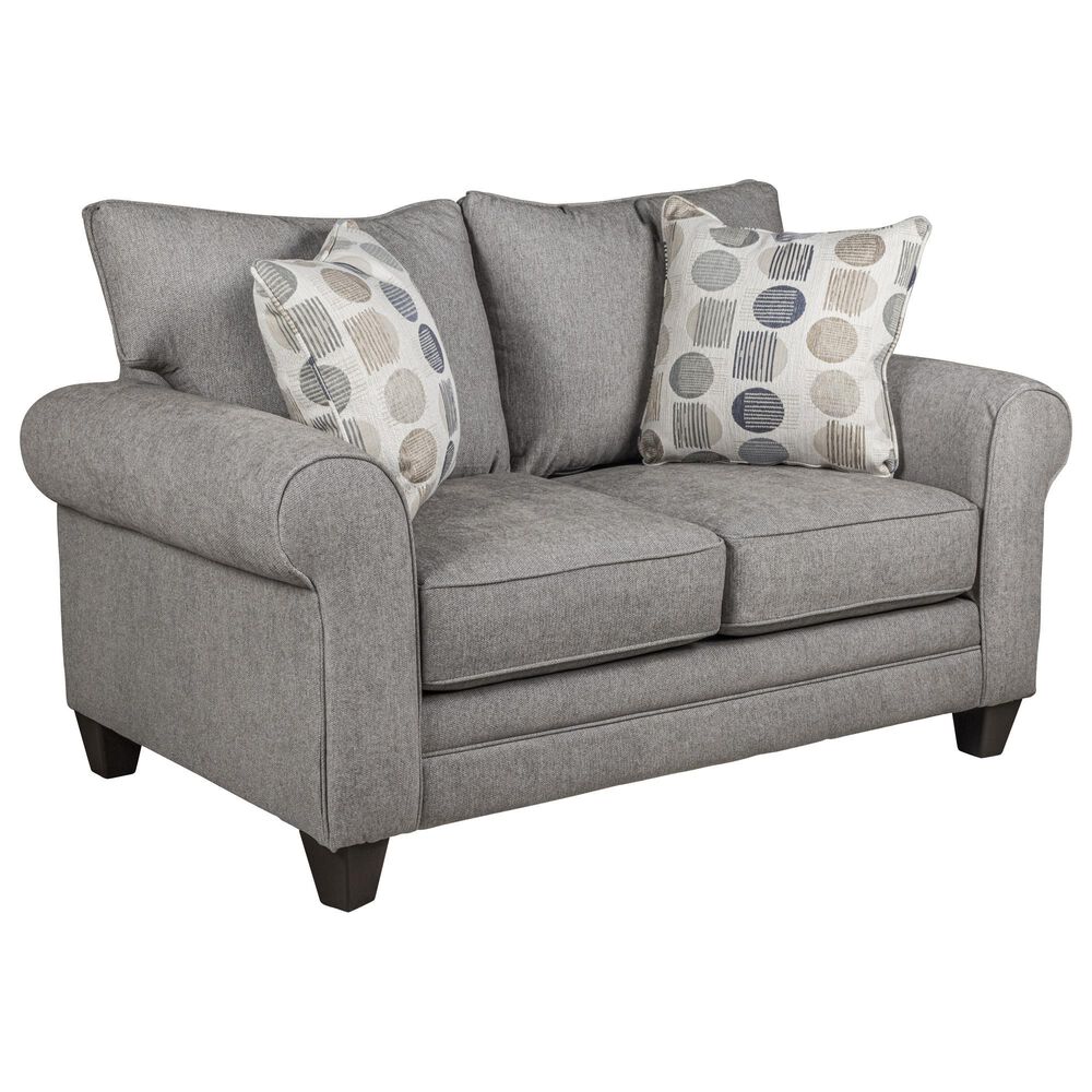 Fusion Furniture Amos Pebble Queen Stationary Sleeper Sofa in Gray, , large