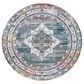 Safavieh Aria Southwestern 6"6" Round Ivory and Blue Area Rug, , large