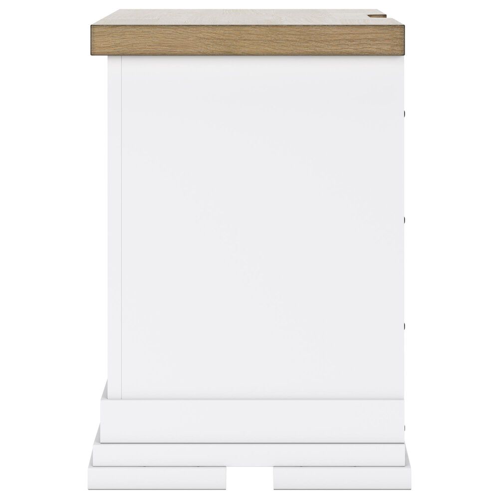 Ashley Ashbryn King Storage Bed and Two Nightstands in White and Oak, , large