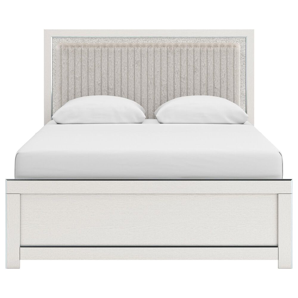 Ashley Zuraleus 4-Piece Queen Upholstered Panel Bedroom Set in Matte White, , large