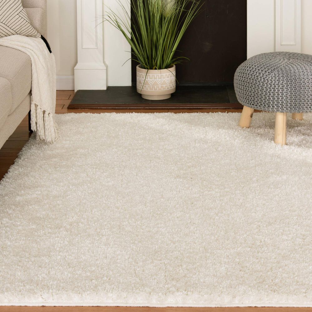 Central Oriental Geneva Shag 5&#39; x 7&#39; Buff Area Rug, , large