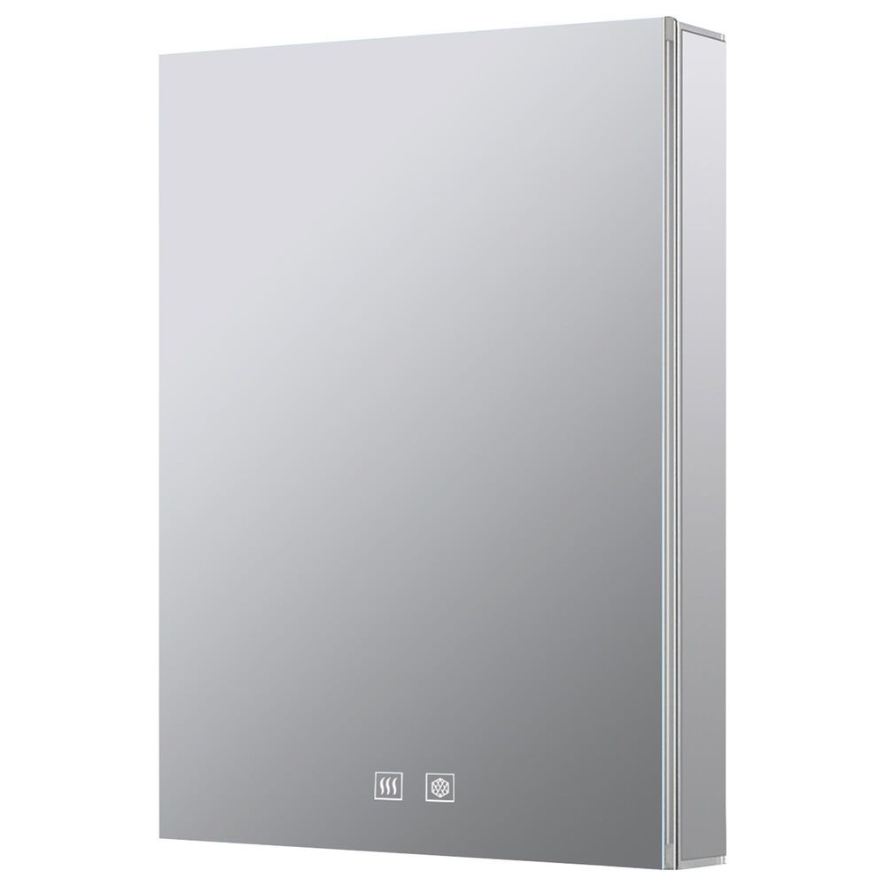 Lexora Home Corsica 20" x 32" LED Mirror Medicine Cabinet with Defogger in Aluminium, , large