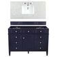 James Martin Vanities Brittany 48" Single Bathroom Vanity in Victory Blue with 3 cm Eternal Jasmine Pearl Quartz Top and Rectangle Sink, , large