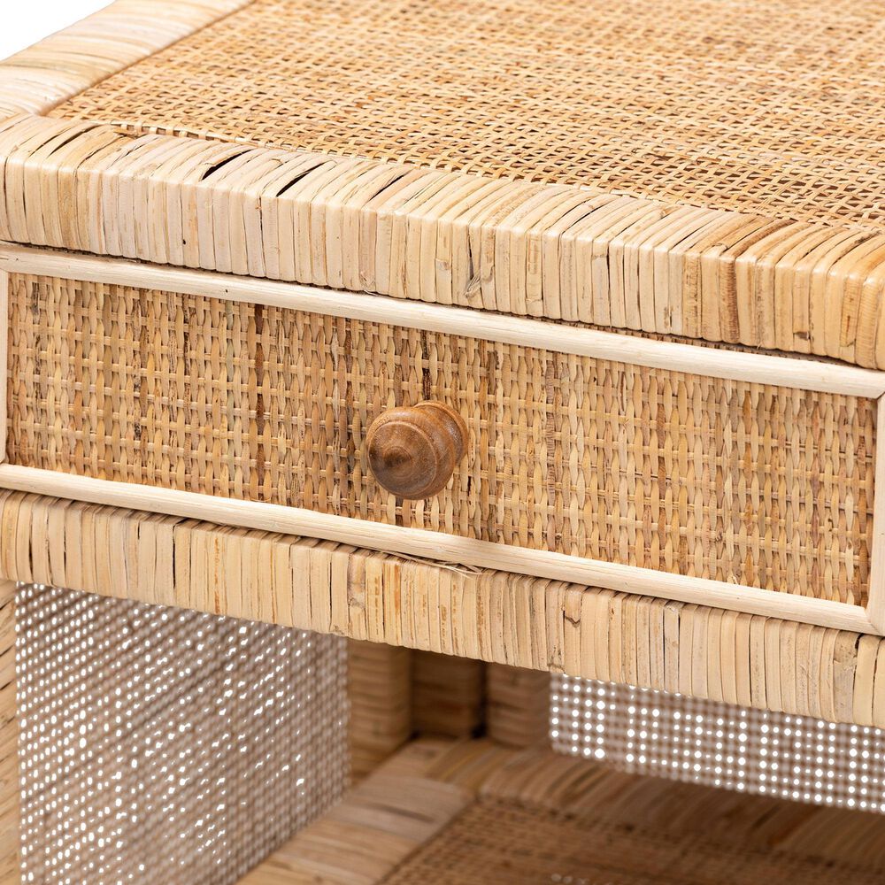 Baxton Studio Bella 1-Drawer Nightstand in Natural Brown, , large