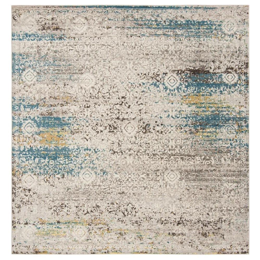 Safavieh Aria 6"6" Square Blue and Creme Area Rug, , large
