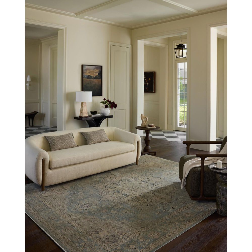Loloi Briar Sky and Moss 7'10" Round Area Rug, , large