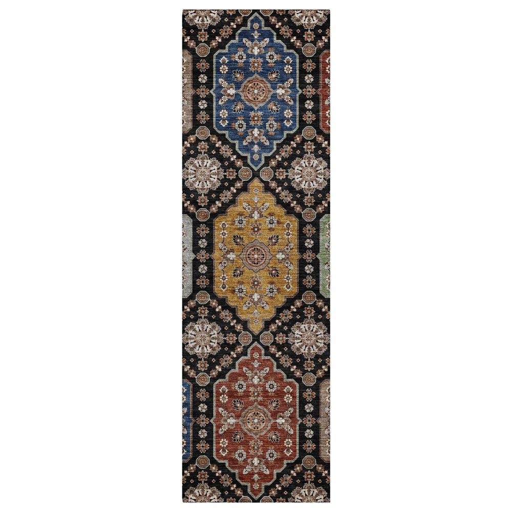 Dalyn Rug Company Silk Road Black, Ivory, Paprika, Sage, Gold and Gray 2"3" x 7"6" Runner, , large