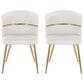 LumiSource Cinch Side Chair with Cream Velvet Cushion in Gold (Set of 2), , large
