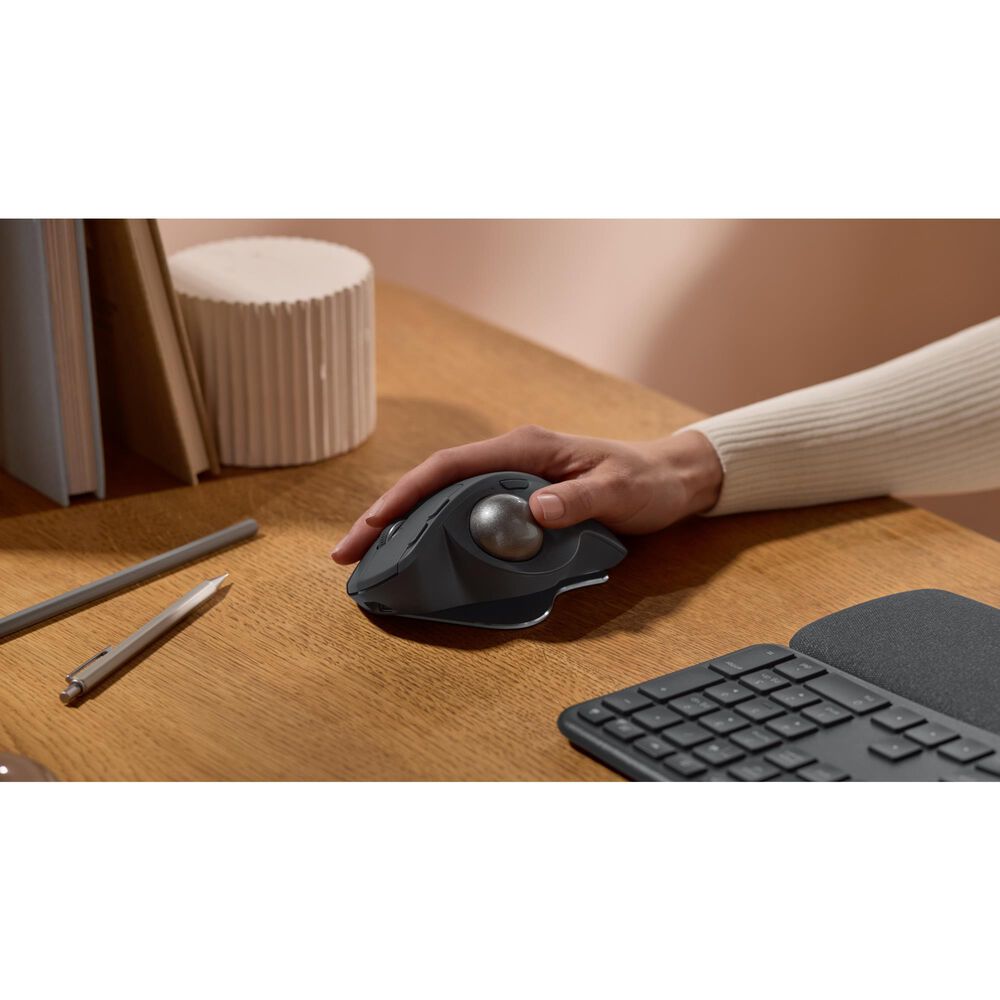 Logitech MX Ergo S Plus Wireless Ergonomic Trackball Mouse in Graphite, , large