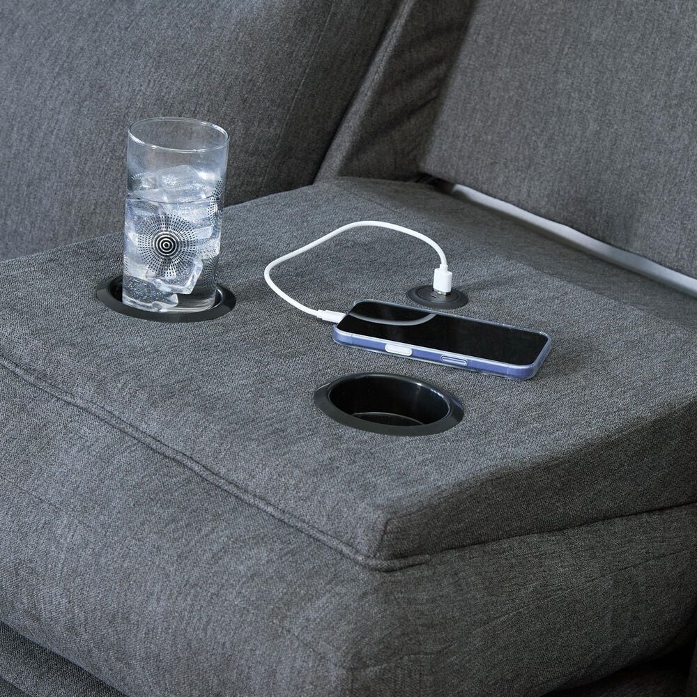 Ashley Side-Swipe Manual Reclining Sofa in Charcoal, , large