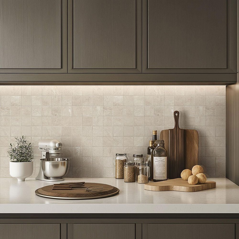 MS International Elbe Sand 2" x 2" Square on 12" x 12" Lappato Porcelain Mosaic Sheet, , large