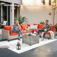 HOMLUX 7-Piece Patio Conversation Set in Orange Red, , large