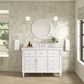 James Martin Vanities Lorelai 48" Single Vanity in Bright White with 3 cm Ethereal Noctis Quartz Top, , large