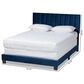 Baxton Studio Clare King Upholstered Panel Bed in Navy Blue, , large
