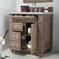 James Martin Vanities Bristol 30" Single Bathroom Vanity in Whitewashed Walnut with 3 cm Ethereal Noctis Quartz Top and Rectangular Sink, , large