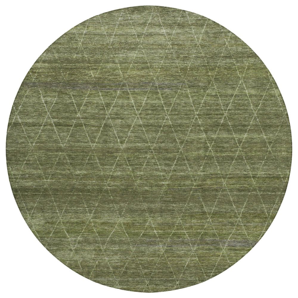 Dalyn Rug Company Burano BU3 8" Round Olive Indoor/Outdoor Area Rug, , large
