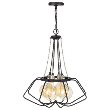 Cal Lighting Ladue 4-Light Chandelier in Black and Chrome, , large