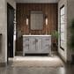 Kohler Quo 48" Single Bathroom Vanity in Mohair Grey with 3 cm Pure White Quartz Top and Oval Sink, , large
