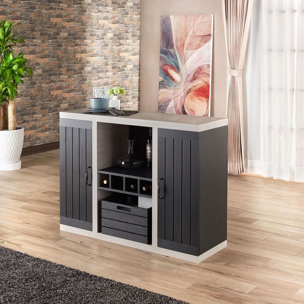 Furniture of America Taylor Buffet in Black/Cement, , large