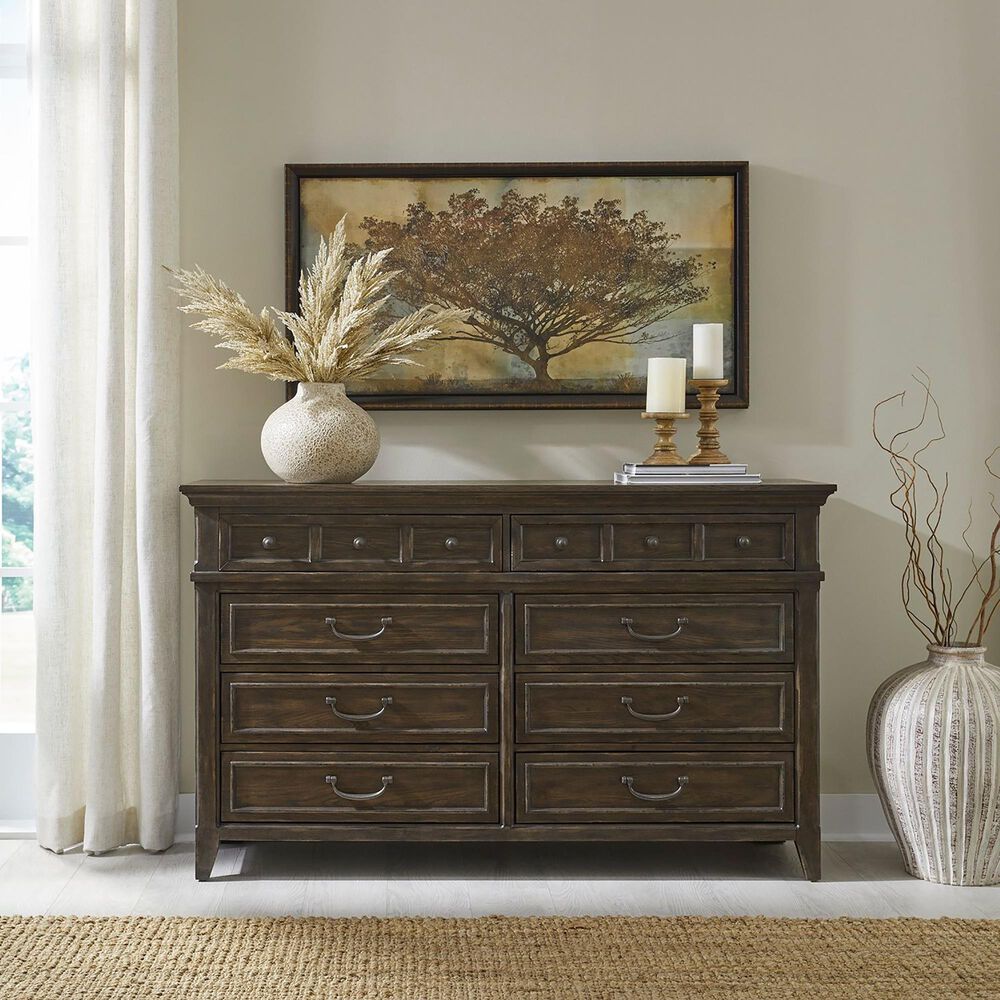 Belle Furnishings Paradise Valley 8-Drawer Dresser in Saddle Brown, , large