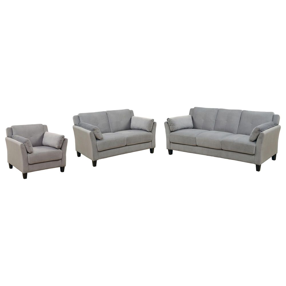 Furniture of America Babcock 3-Piece Living Room Set in Gray, , large