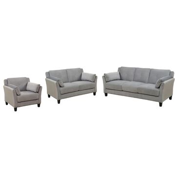 Furniture of America Babcock 3-Piece Living Room Set in Gray, , large