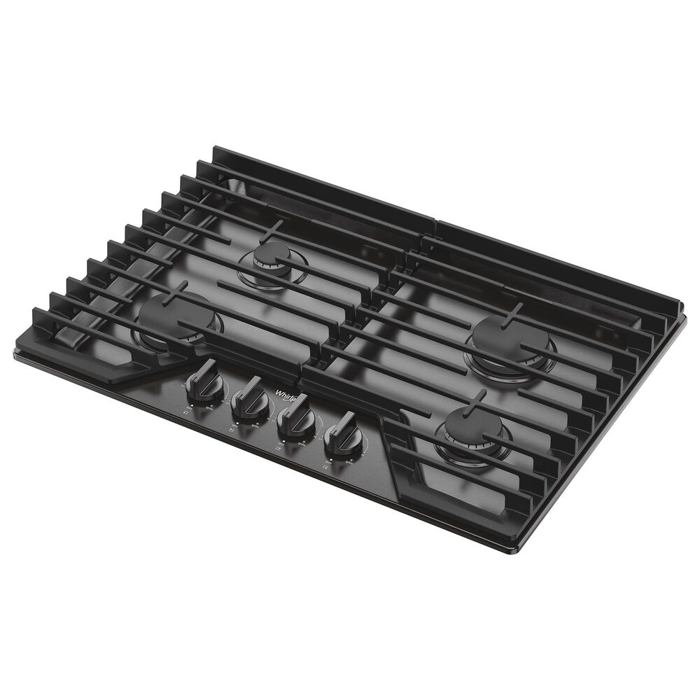 Whirlpool 30&quot; Gas Cooktop with 4 Burner in Black Stainless, , large