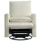 Oxford Baby Uptown Swivel Rocker Recliner in Corduroy Pearl White, , large