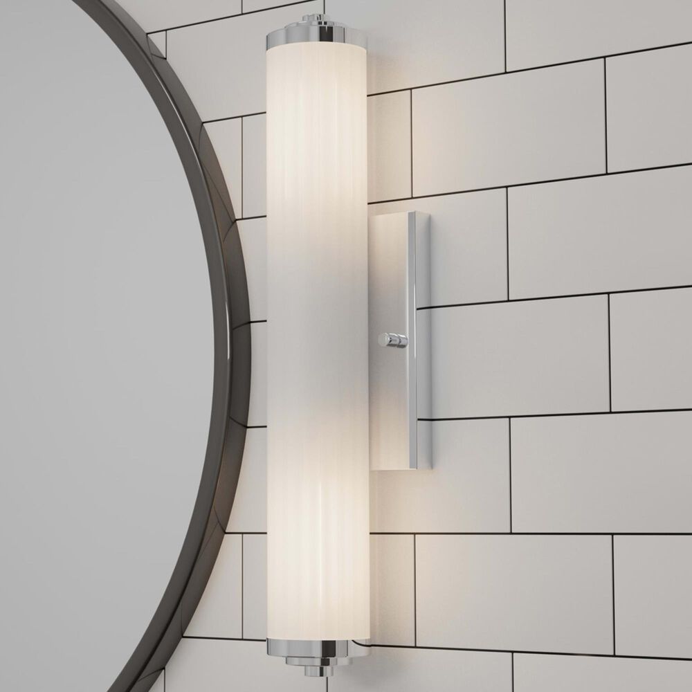 Hunter Holly Grove 18&quot; 2-Light Vanity with Cased White Shade in Chrome, , large