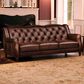 Hydeline Hampton Leather Stationary Sofa in Brown, , large
